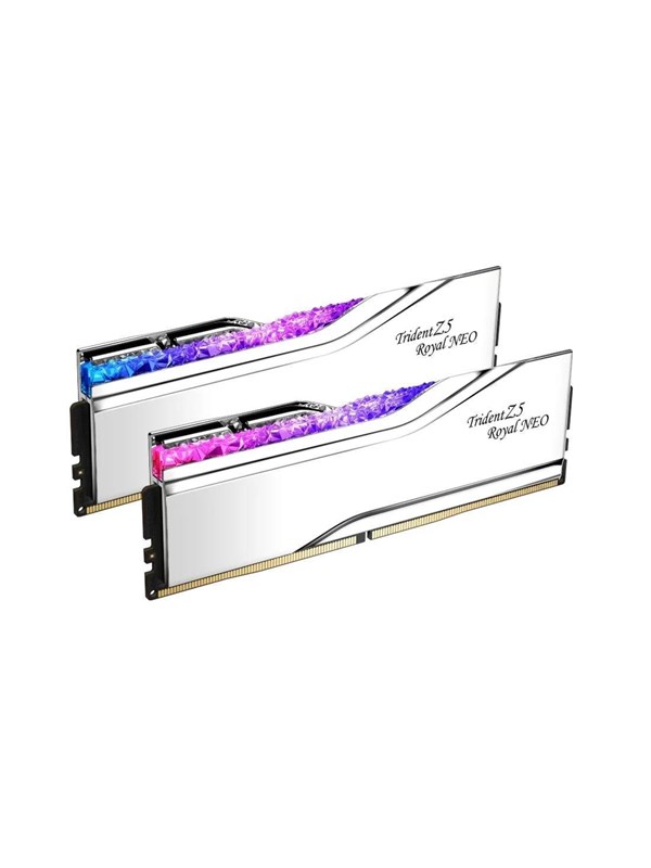 G.Skill Trident Z5 Royal Neo RGB DDR5-6000 - 96GB - CL28 - Dual Channel (2 pcs) - AMD EXPO - Sølv med RGB