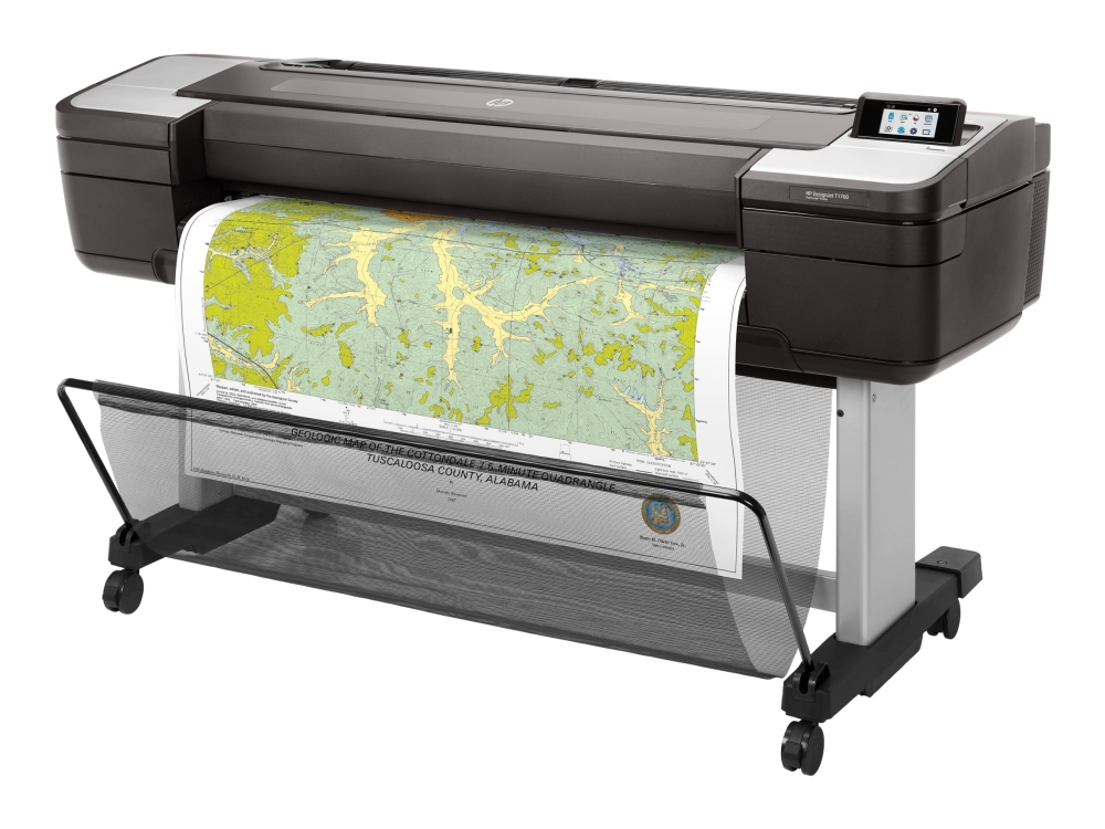 Hp Designjet T1700 - 44" Storformatsskriver - Farge - Ink-Jet - 1118 X 1676 Mm - 2400 X 1200 Dpi - Inntil 0.55 Min/Side - Gigabit Lan, Usb-Vert - Kut