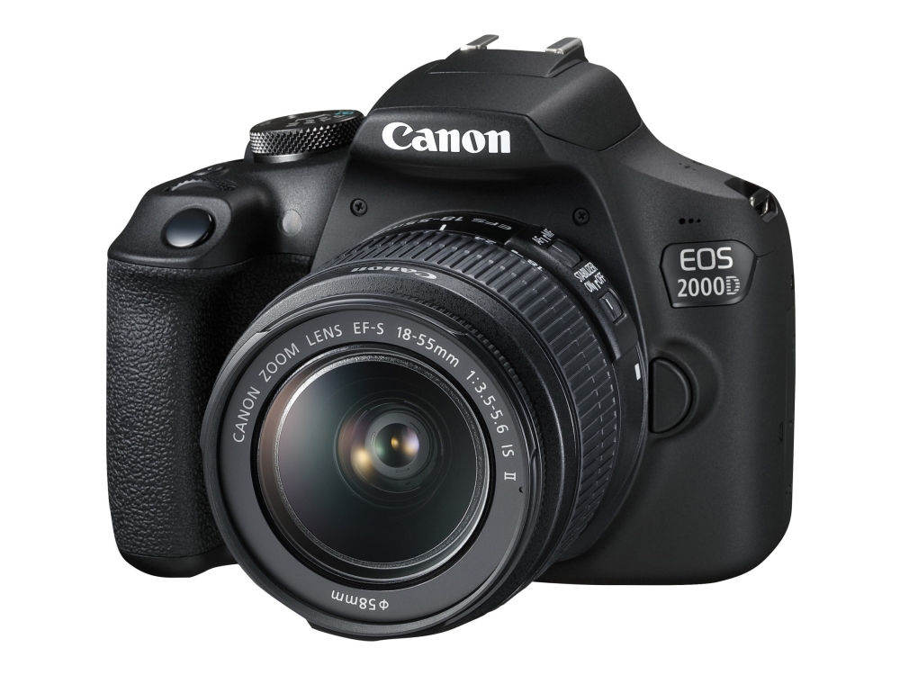 Canon Eos 2000D - Digitalkamera - Slr - 24.1 Mp - Aps-C - 1080 P / 30 Fps - 3Optisk X-Zoom Ef-S 18-55 Mm Is Ii- Og Ef 75-300 Mm Iii-Linser - Wi-Fi, N