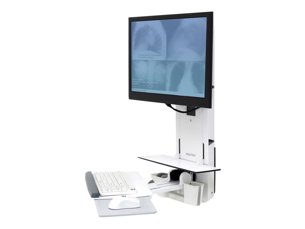 Ergotron Styleview Vertical Lift, Patient Room - Monteringssett For Skjerm / Tastatur (Vertikal) - Sitte-Stå - Veggmonterbar - Inntil 24" - Hvit