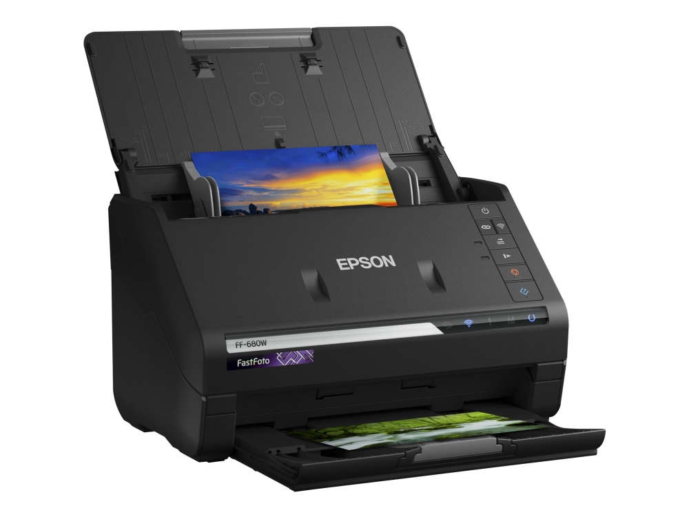 Epson Fastfoto Ff-680W - Dokumentskanner - Contact Image Sensor (Cis) - Dupleks - A4 - 600 Dpi X 600 Dpi - Inntil 45 Spm (Mono) / Inntil 45 Spm (Farg