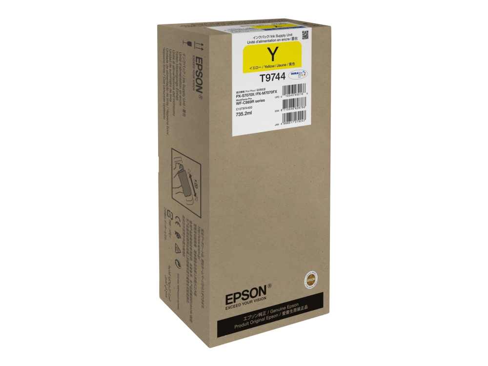 Epson T9744 - 735.2 Ml - Xxl-Størrelse - Gul - Original - Blekkpatron - For Workforce Pro Wf-C869r, Wf-C869rd3twfc, Wf-C869rdtwf, Wf-C869rdtwfc