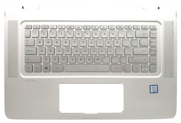 Hp 841266-031, Kabinett + Tastatur, Uk Engelsk, Bakgrunnsbelyst Tastatur, Hp, Spectre X360 15-Ap