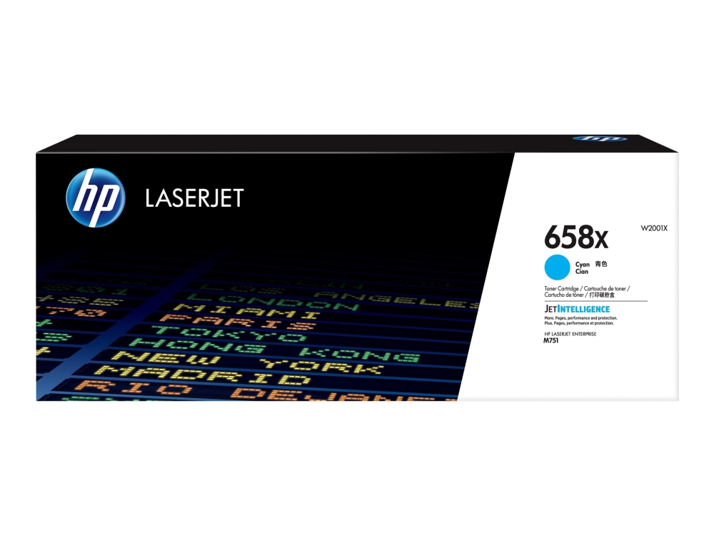 Hp 658X - Høykapasitets - Cyan - Original - Laserjet - Tonerpatron (W2001x) - For Color Laserjet Enterprise M751dn, M751n