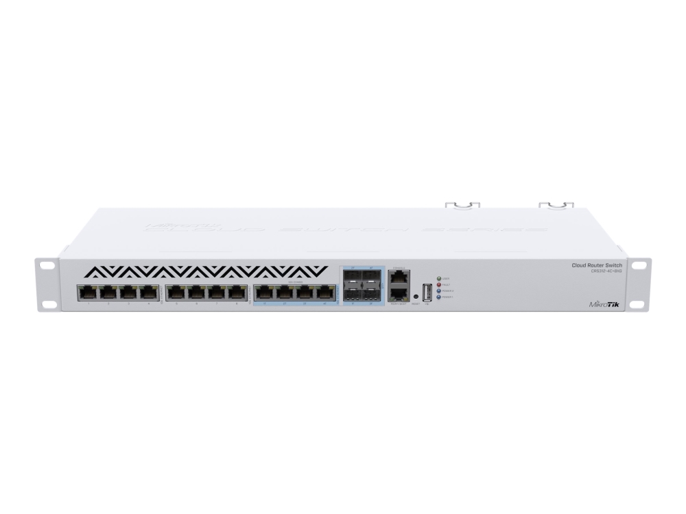 Mikrotik Cloud Router Switch Crs312-4C+8Xg-Rm - Switch - L3 - Styrt - 12 X 10 Gigabit Ethernet + 4 X Kombo 10 Gigabit Sfp+ - Rackmonterbar - Ac 100 -