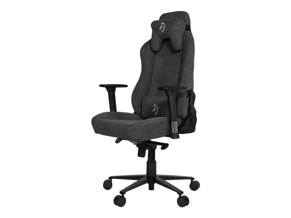 Arozzi Vernazza Soft Fabric - Stol - Ergonomisk - Armlener - T-Formet - Tipping - Roterende - Metall, Aluminium, Stoff - Svart, Mørk Grå