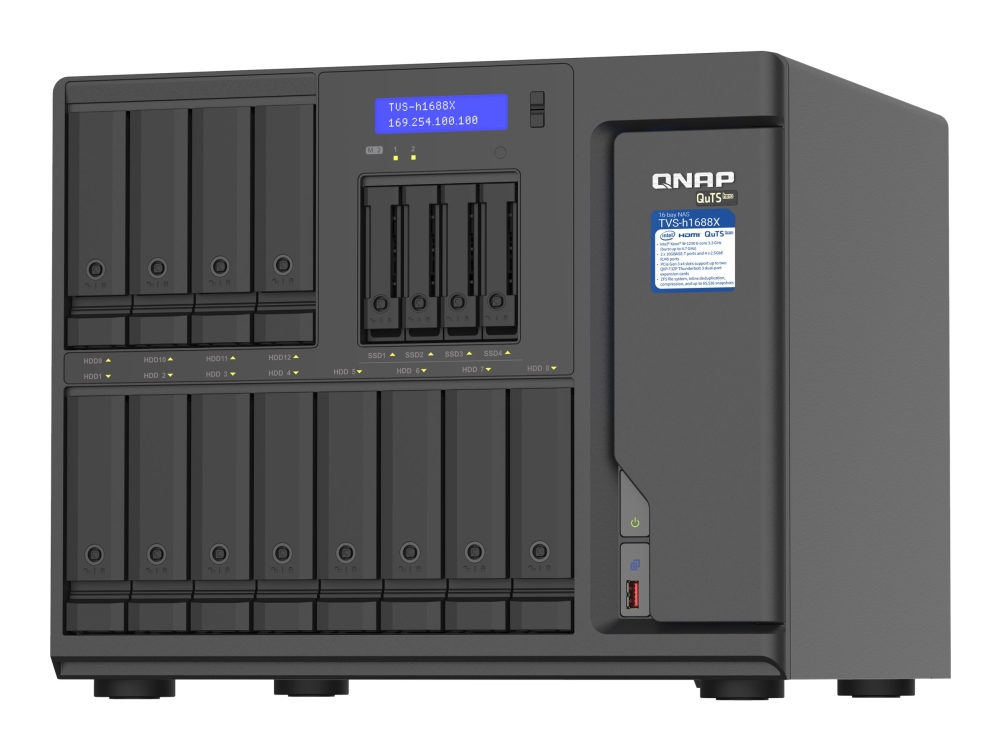 Qnap Tvs-H1688x - Nas-Server - 16 Brønner - Sata 6Gb/S - Raid Raid 0, 1, 5, 6, 10, 50, Jbod, 5 Hot Spare, 6 Hot Spare, 60, 10 Hot Spare, Raid Tp - Ra