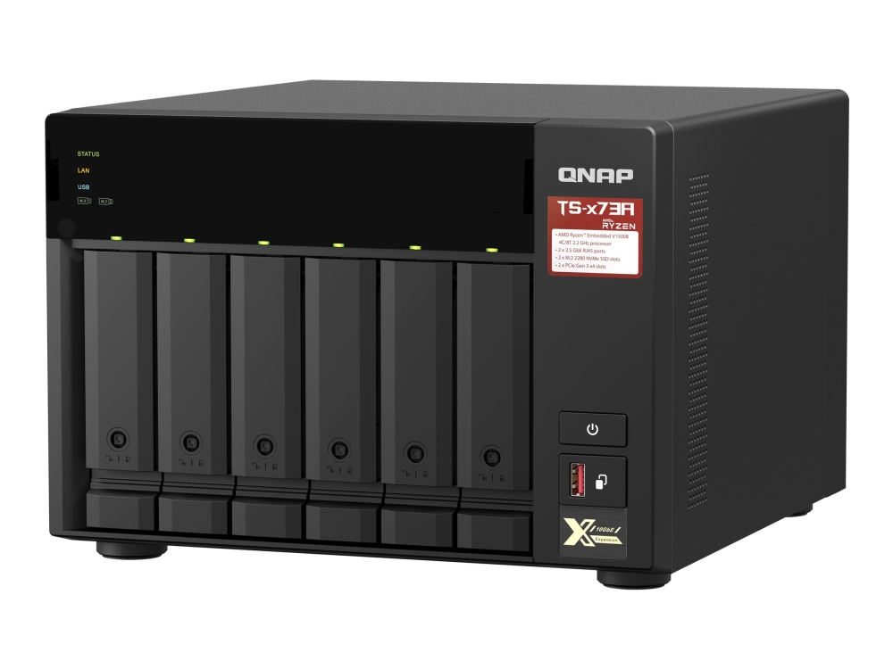 Qnap Ts-673A - Nas-Server - 6 Brønner - Sata 6Gb/S - Ram 8 Gb - Gigabit Ethernet / 2.5 Gigabit Ethernet