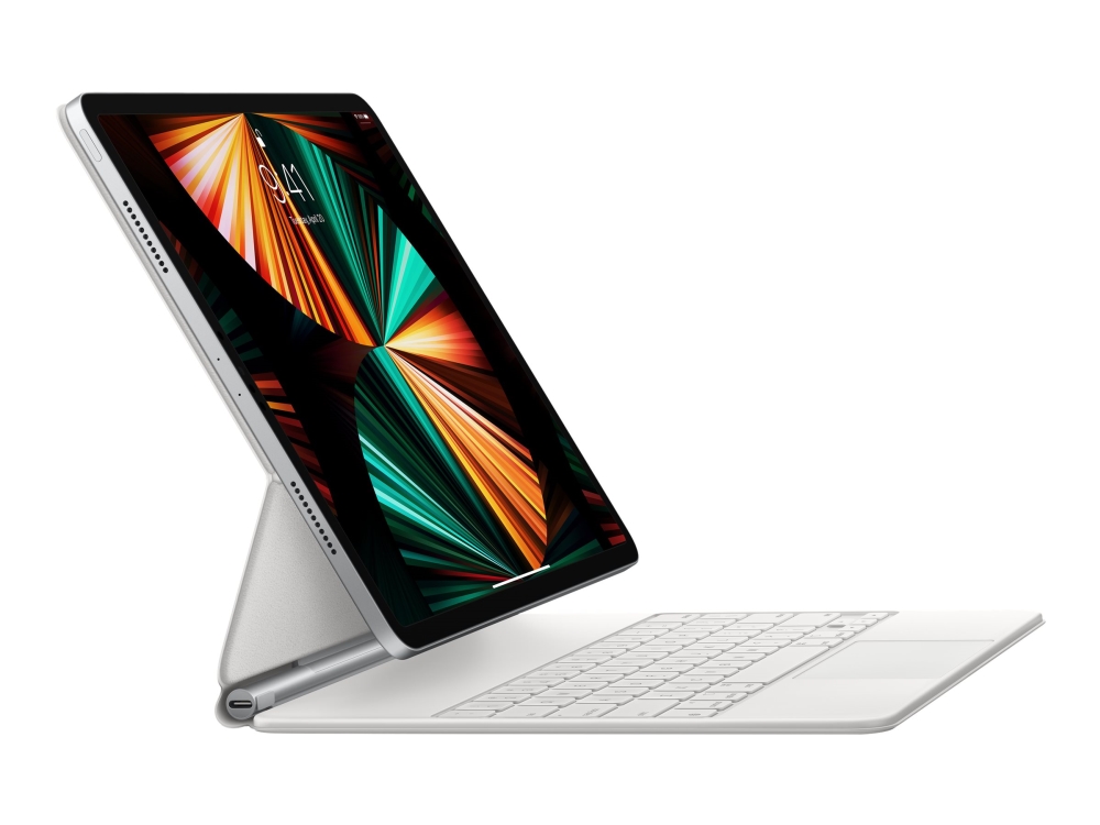 Apple Magic Keyboard - Tastatur Og Folioveske - Med Styrepute - Bakbelysning - Apple Smart Connector - Svensk - Hvit - For Apple 12.9-Inch Ipad Pro (