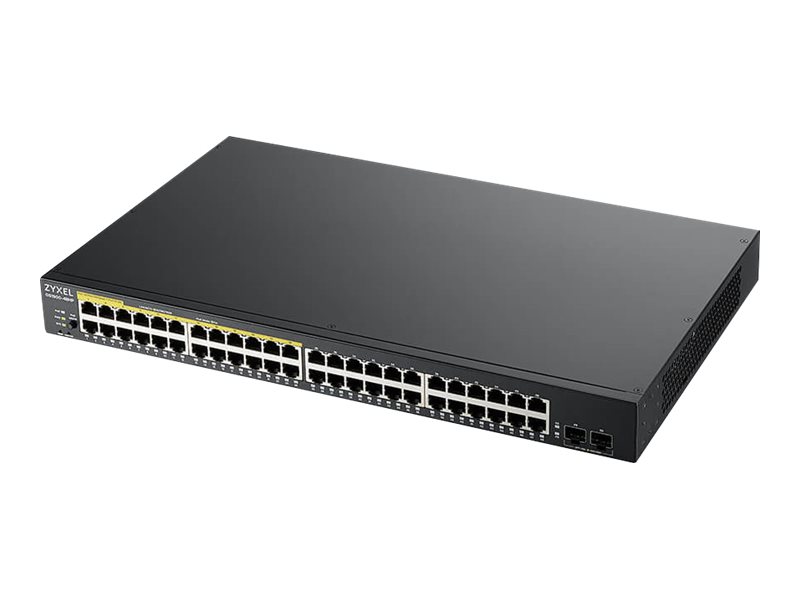 Zyxel Gs1900 Series Gs1900-48Hpv2 - Switch - Smart - 48 X 10/100/1000 (24 Poe+) + 2 X Gigabit Sfp (Opplink) - Stasjonær, Rackmonterbar - Poe+ (170 W)