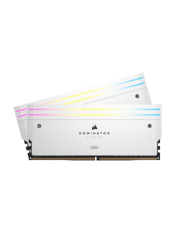 Corsair Dominator Titanium DDR5-6600 - 96GB - CL32 - Dual Channel (2 pcs) - Intel XMP - Hvit med RGB