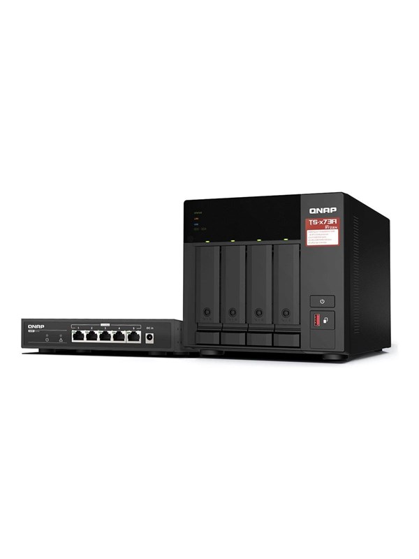 QNAP TS-473A - NAS server - with QSW-1105-5T switch - NAS-Server