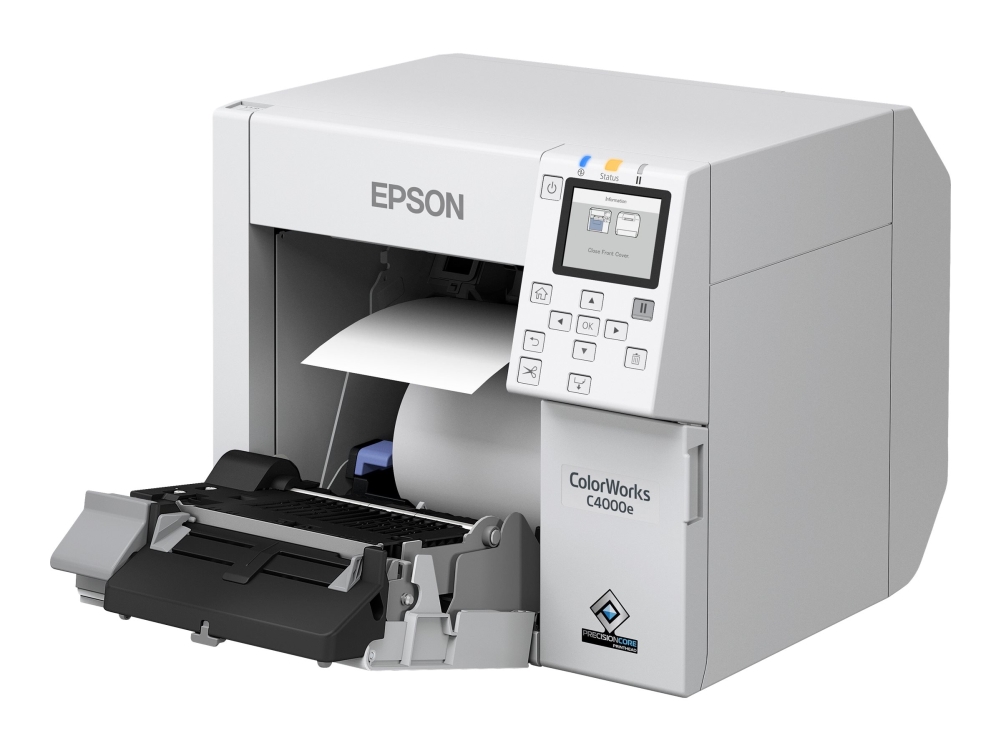 Epson Colorworks Cw-C4000e (Mk) - Etikettskriver - Farge - Ink-Jet - Rull (10,2 Cm) - 1200 X 1200 Dpi - Inntil 100 Mm/Sek (Mono) / Inntil 100 Mm/Sek