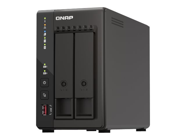 Qnap Ts-253E - Nas-Server - 2 Brønner - Sata 6Gb/S - Raid Raid 0, 1, 5, 6, 10, 50, Jbod, 60 - Ram 8 Gb - 2.5 Gigabit Ethernet - Iscsi Støtte