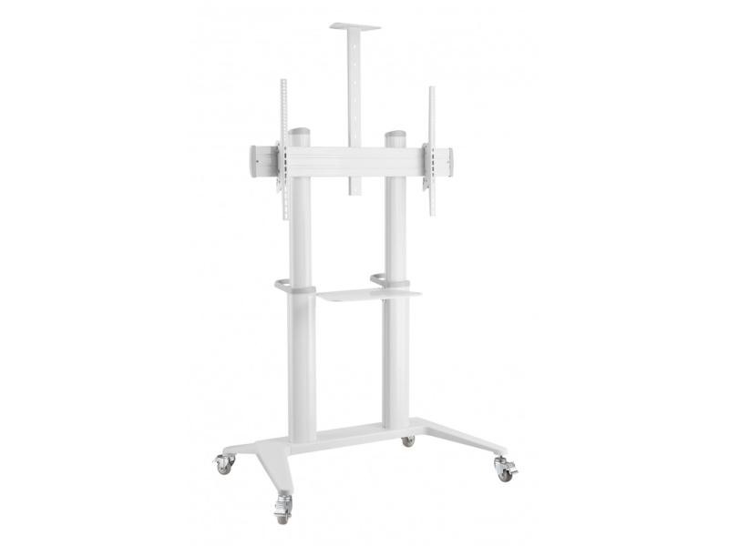 Techly Ica-Tr49w, Multimediavogn, Hvit, Aluminium, Plast, Stål, Flatskjerm, 140 Kg, 5 Kg