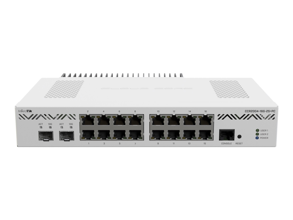 Mikrotik CCR2004-16G-2S+PC Router - Rackmonterbar 10Gbe