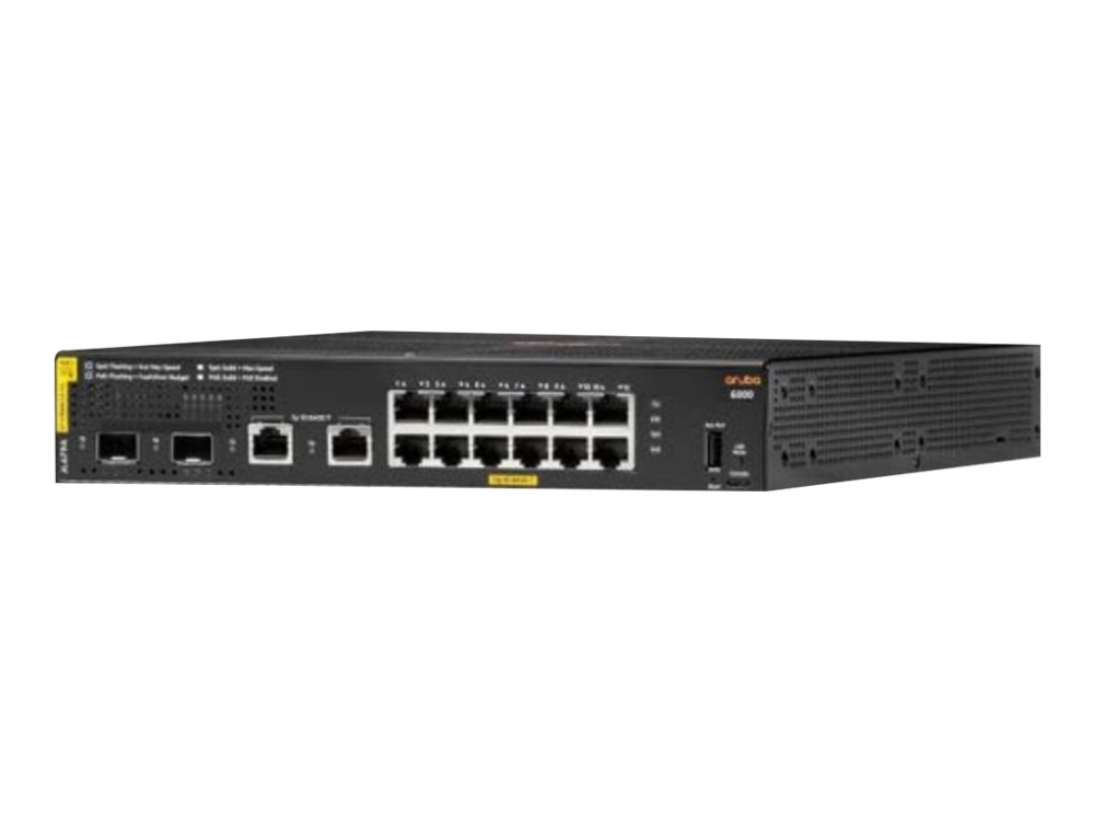 Hpe Aruba 6000 12G Class4 Poe 2G/2Sfp 139W Switch - Switch - Styrt - 12 X 10/100/1000 (Poe+) + 2 X Gigabit Sfp + 2 X 1000Base-T - Rackmonterbar - Poe
