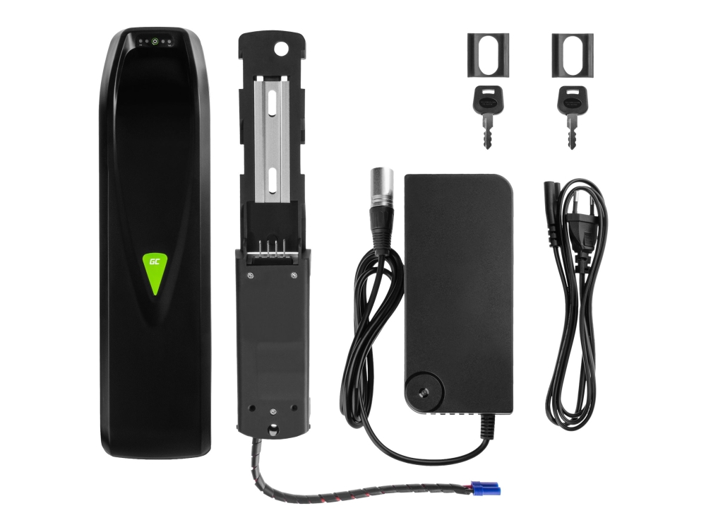 Green Cell - Batteri - 48 V, Nedrør + Ac-Strømadapter - Li-Ion - 14.5 Ah - 624 Wh (Ec5)