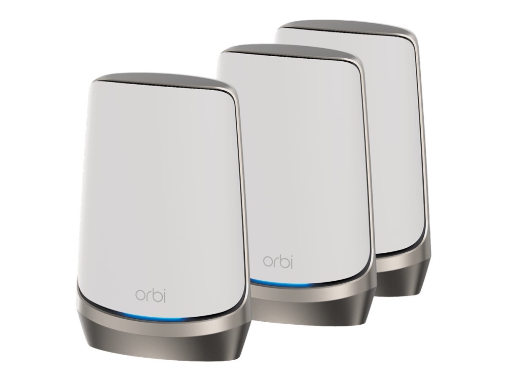 Netgear Orbi Rbke963 - Wi-Fi-System - (Ruter, 2 Utvidere) - Inntil 6500 Kvadratfot - Maske 10Gbe, 2.5Gbe - Wi-Fi 6E - Multibånd