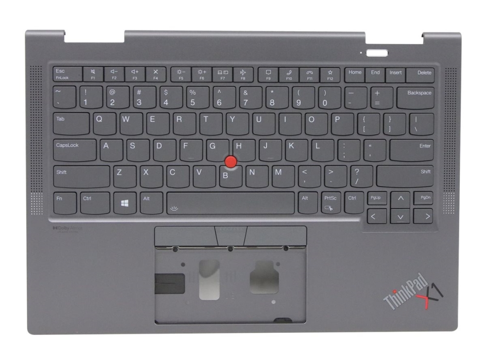 Lenovo - Erstatningstastatur For Bærbar Pc - Med Trackpoint - Bakbelysning - Qwerty - Amerikansk Engelsk - Grå - Fru - Med Toppdeksel - For Thinkpad
