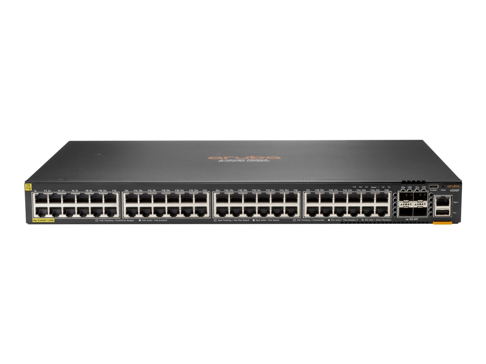 Hpe Aruba 6200F 48G Class4 Poe 4Sfp+ 370W Switch - Switch - Max. Stacking Distance 10 Km - L3 - Styrt - 48 X 10/100/1000 (Poe+) + 4 X 1 Gigabit / 10