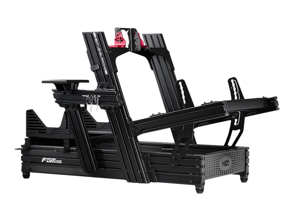 Next Level Racing F- Gt Elite 160 Front & Side Mount Edition - Kappløpsimulatorcockpit - Pulverbelagt Karbonstål, Aluminium - Svart Anodisert Finish