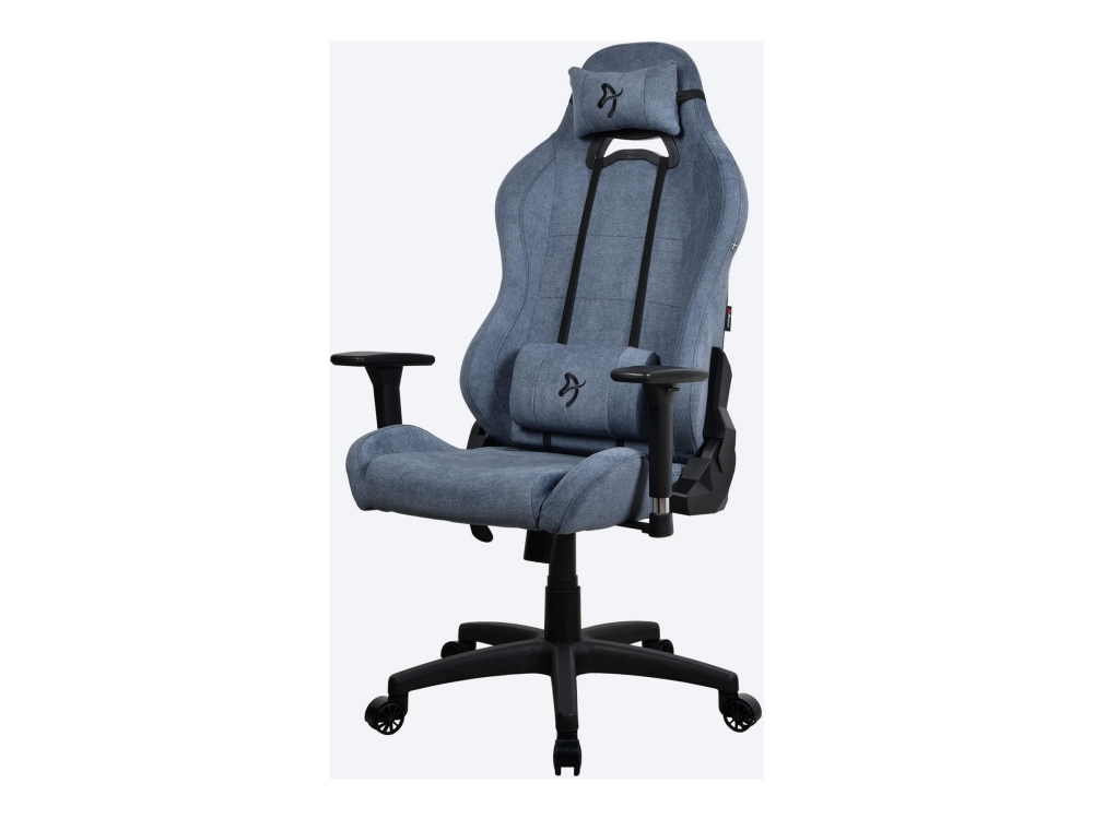 Arozzi Torretta 2023 Edition - Stol - Ergonomisk - Armlener - T-Formet - Tipping - Roterende - Mykt Stoff - Blå