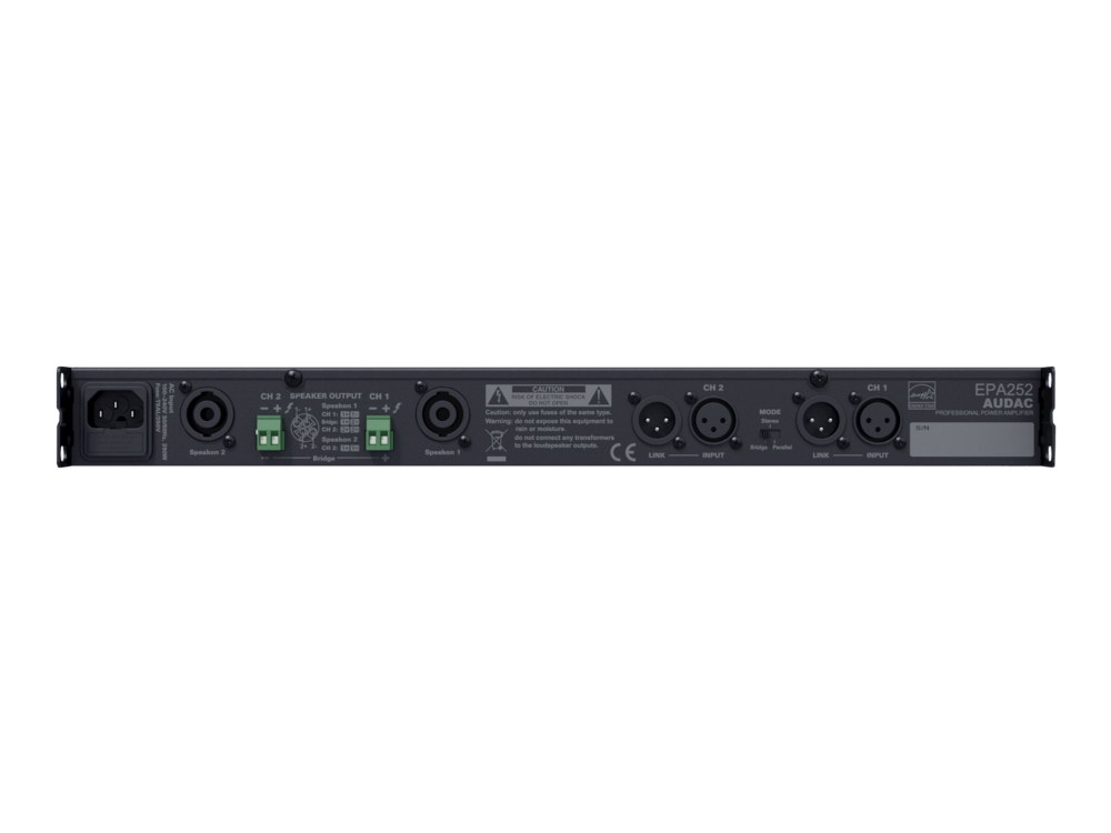 Audac Epa252 - Effektforsterker - 2 X 250 Watt - Svart