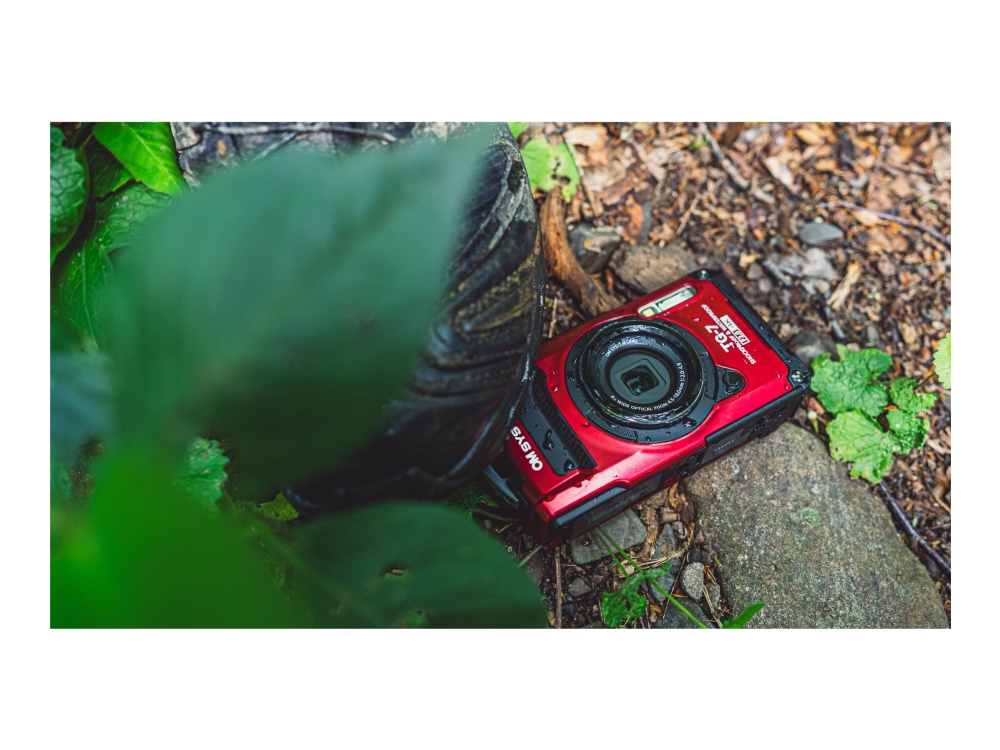 Om System Tough Tg-7 - Digitalkamera - Kompakt - 12.0 Mp - 4K / 30 Fps - 4Optisk X-Zoom - Wireless Lan, Bluetooth - Under Vannet Inntil 15 M - Rød