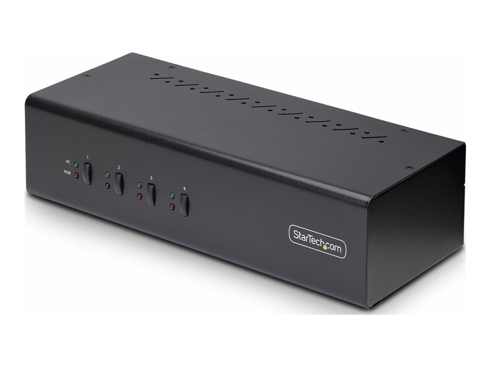 Startech.Com 4-Port Dual-Monitor Displayport Kvm Switch, 4K 60Hz, 2X Usb 5Gbps Hub Ports, 2X Usb 2.0 Hid Ports, Hotkey And Push-Button Switching, Taa