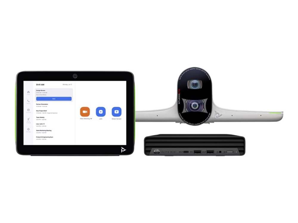 Poly Studio Large Room Bundle - For Zoom Rooms - Videokonferansesett (Poly Studio E70-Kamera, Poly Tc10-Berøringskontroller, Hp Mini Conferencing Pc)