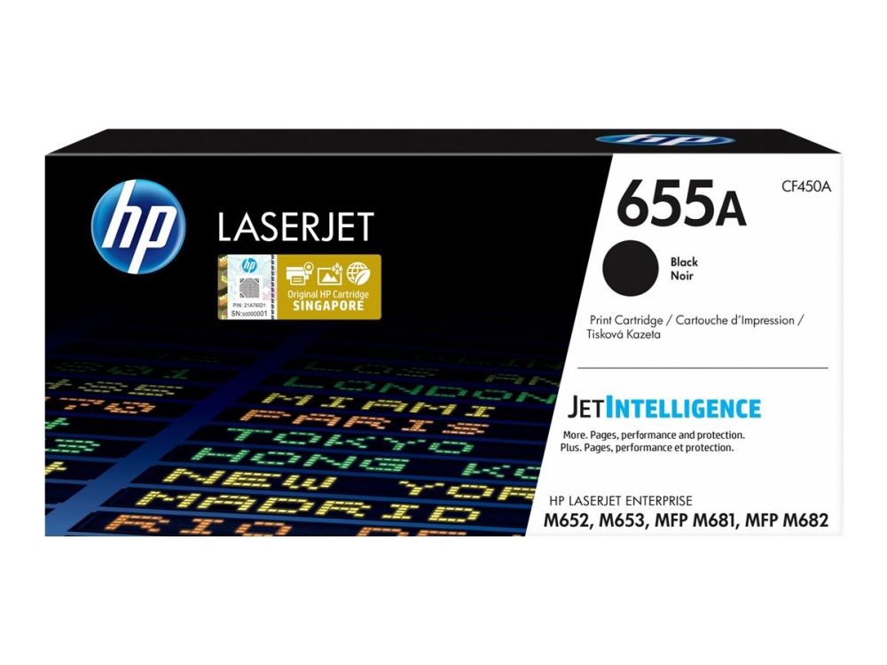 Hp 655A - Svart - Original - Laserjet - Tonerpatron (Cf450a) - For Color Laserjet Managed Flow Mfp M681  Laserjet Enterprise Flow Mfp M681, Mfp M682