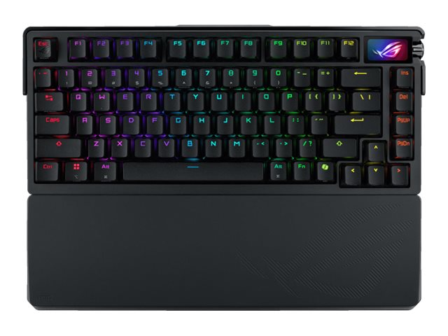 Asus Rog Azoth Extreme - Tastatur - 75% - Med Oled Display - Backlit - Trådløs - 2.4 Ghz, Bluetooth 5.1, Usb-C - Tastsvitsj: Rog Nx (Hot-Swappable) -