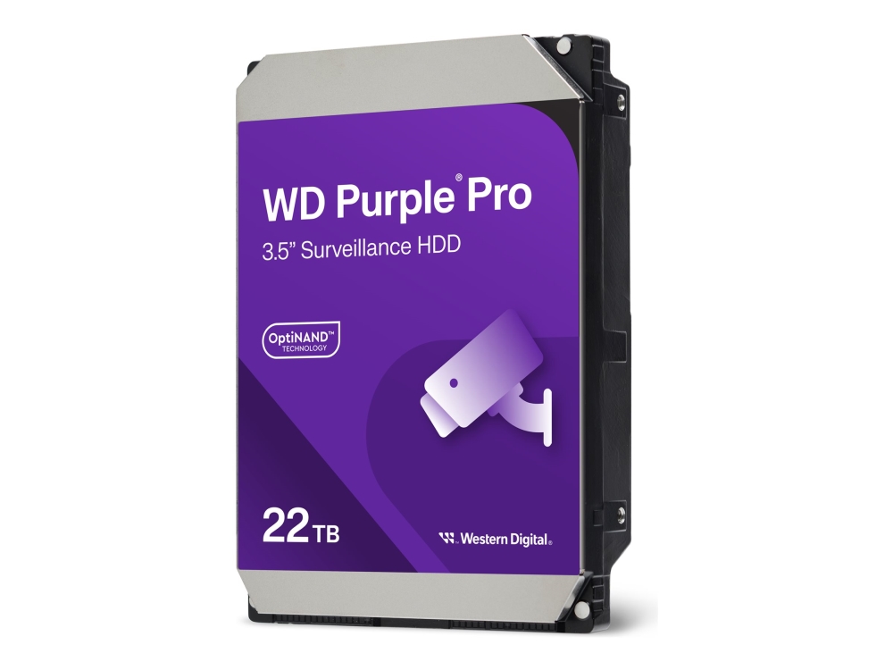Western Digital Wd221purp Purple Pro Surveillance Hdd, 22 Tb, 3.5", Sata3, 512Mb