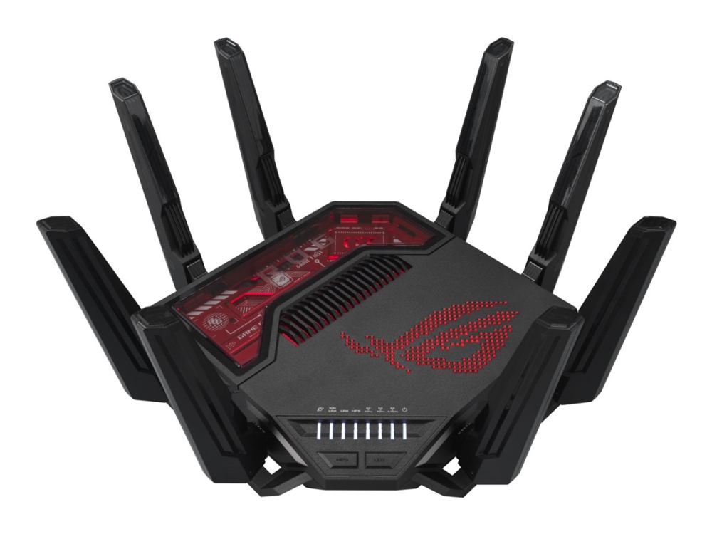 Asus Rog Rapture Gt-Be19000 - Trådløs Ruter 6-Porters Svitsj - 10Gbe, 5Gbe, 2.5Gbe, Wi-Fi 7 - Wan-Porter: 2 - Wi-Fi 7 - Quad-Band