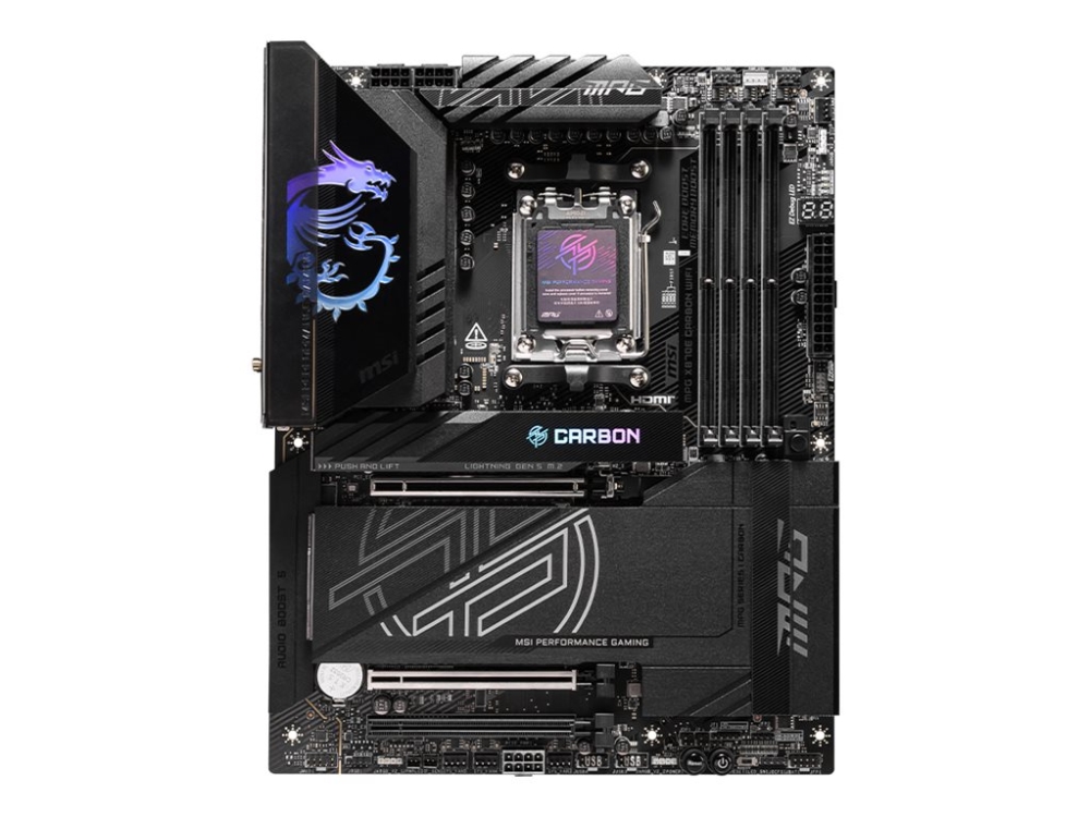 Msi Mpg X870e Carbon Wifi - Hovedkort - Atx - Socket Am5 - Amd X870e Chipset - Usb 3.2 Gen 2, Usb4, Usb-C 3.2 Gen 2X2 - 2.5 Gigabit Lan, 5 Gigabit Et