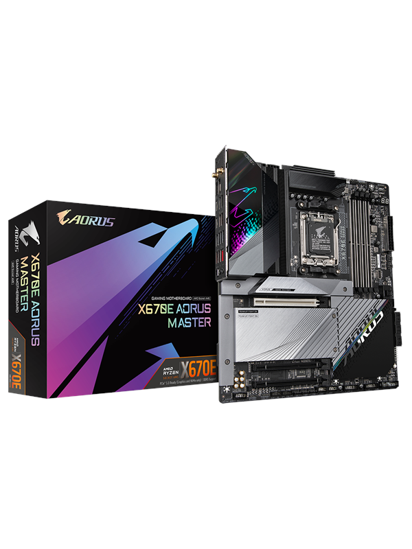 GIGABYTE X670E AORUS MASTER Hovedkort - AMD X670E - AMD AM5 socket - DDR5 RAM - ATX