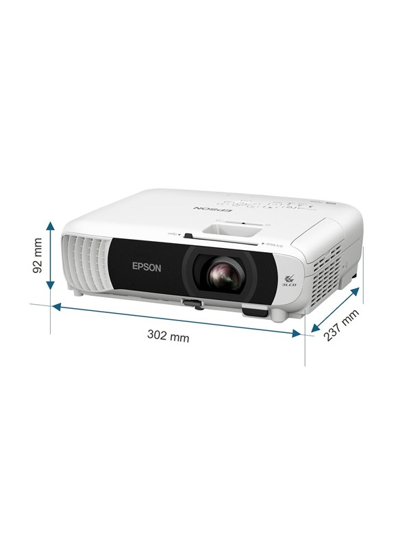 Epson Prosjektor EB-W55 - 3LCD projector - portable - 802.11n wireless / Miracast - white - 1280 x 800 - 4000 ANSI lumens