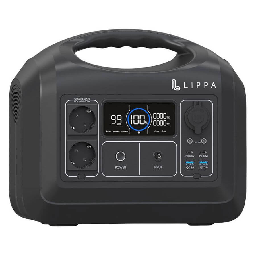 Lippa power station 992 Wh, Svart